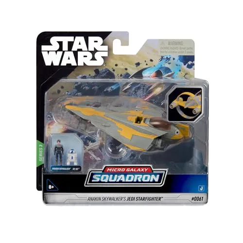 Bizak Star Wars Micro Galaxy Squadron Anakin Skywalker's Jedi Starfighter - Fahrzeug der Starfighter-Klasse von 12 cm mit 2,5 cm Figuren (62610039)