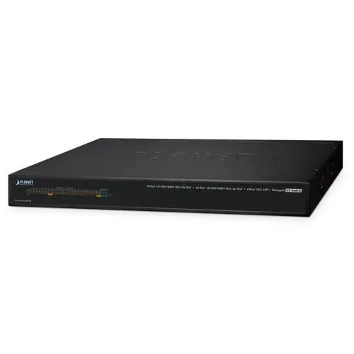Planet Managed AV Switch AVS-4210-24HP4X - Netzwerk-Switch mit 450W PoE Budget, optimiert für AV-Anwendungen und bietet eine einfache Integration in bestehende Netzwerke.