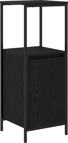 Badschrank mit Regalen in Schwarz Eichen-Optik 36x35x95 cm