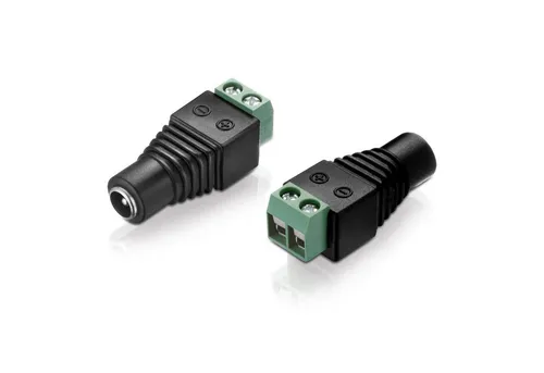 conecto Niedervolt Adapter (Terminalblock 2-polig auf DC-Hohlbuchse), 5,5x2,1m Stromkabel