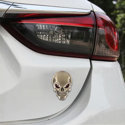 3D Metall Skull Totenkopf Sticker Emblem Badge Aufkleber PKW KFZ Auto Bronze
