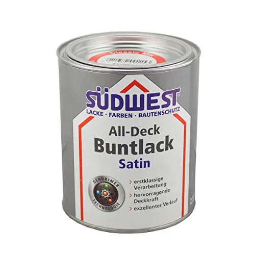 Südwest All-Deck Buntlack Satin RAL 9005 Tiefschwarz 0,75 Liter