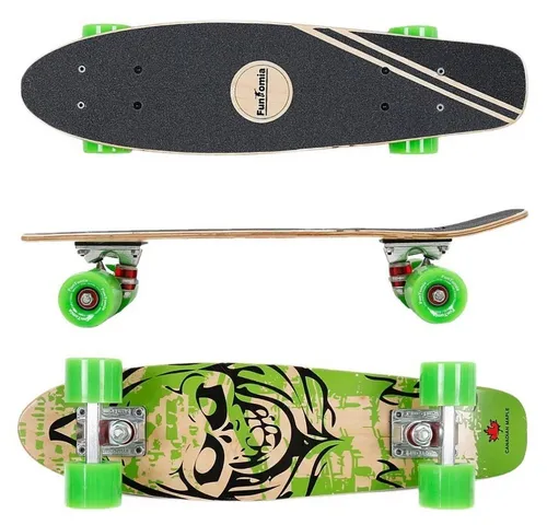 FunTomia Miniskateboard - Retro Cruiserboard mit Mach1 ABEC-9 Kugellagern - Cruiserboards aus 7 Schichten kanadisches Ahornholz, ideal für komfortables Fahren und Umhercruisen. Hochwertige Verarbeitung mit rutschfestem Deck und stabilen ALU Trucks.