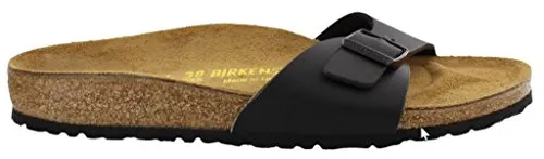 Birkenstock Arizona Sandalen Damen, Größe 37 - Komfort in black - Wanderschuhe aus strapazierfähigem Birko-Flor mit verstellbaren Riemen und anatomisch geformter Innensohle für optimalen Tragekomfort.