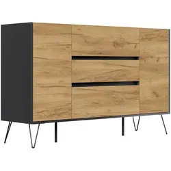 Produktbild P & B Sideboard Posseik Industrial, Graphit, Eiche
