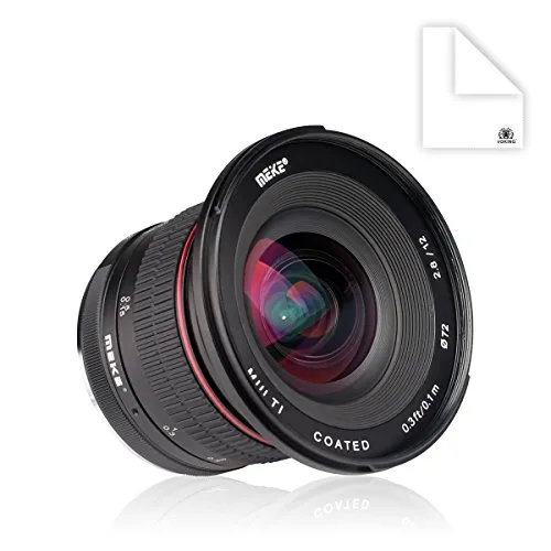 Meike Optics MK 12mm f2.8 Ultra-Weitwinkel Objektiv für Sony E-Mount - Objektive für Spiegelreflexkameras, manuelle Fokussierung mit 99° Sichtwinkel und kürzester Einstellentfernung von nur 10 cm für beeindruckende Weitwinkelaufnahmen.
