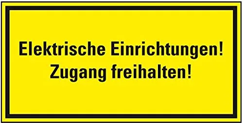 Aufkleber I Hinweisschild Elektrische Einrichtungen!-Zugang..., Folie, selbstklebend, 100x50mm, ASR A1.3