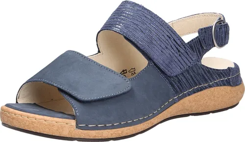 Waldläufer Damen Riemchensandale K-Heliett - Wanderschuhe mit herausnehmbarem Fußbett und Klettverschluss für optimale Anpassung. Hergestellt aus hochwertigem Nubukleder, bieten sie perfekten Komfort und Stil für warme Tage.