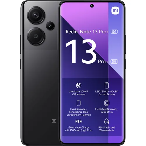 Xiaomi Redmi Note 13 Pro+ 5G 8GB 256GB Black Smartphone von Xiaomi