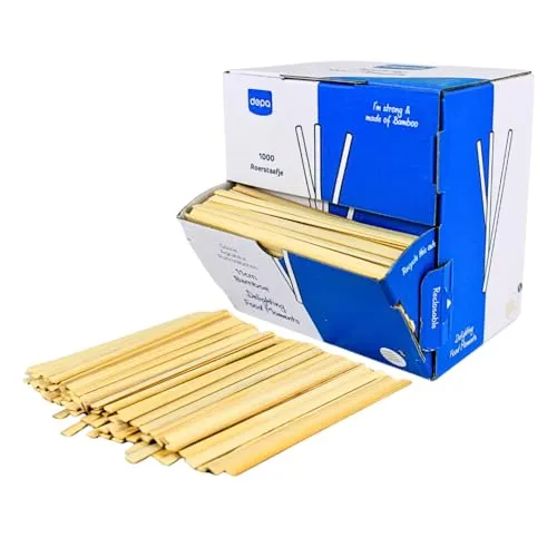 Enpack - 1000 Stück Rührstäbchen aus Bambus 110mm - umweltfreundlicher Kaffeerührer - Nachhaltige Stäbchen - Umrührstäbchen - Einweg Kaffeelöffel für Coffee To Go (110 mm, 1000.00, stück)