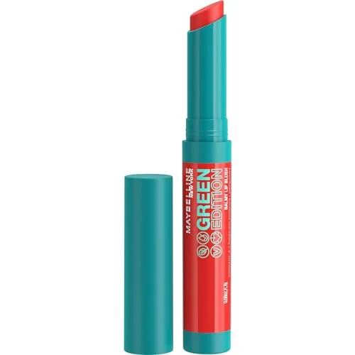 Maybelline New York Pflegender Lippenstift mit glänzendem Finish, Vegane Formel mit natürlichen Inhaltsstoffen, Green Edition Balmy Lip Blush, Nr. 003 Sunshine, 1 Stück