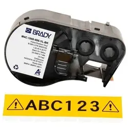 Brady Vinyl-Etikettenband M4C-1000-595-YL-BK - Industrie-Etikettierband, haftet sicher auf rauen Flächen und hält extremen Bedingungen stand - ideal für drinnen und draußen.