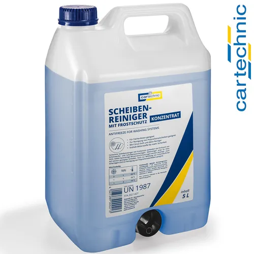 Cartechnic Scheibenreiniger-Zusatz Frostschutz -60°C Konzentrat - Autopflege & Motorradpflege, hochkonzentriertes Frostschutzmittel mit Citrus-Duft für klare Sicht und optimalen Schutz bis -60°C.