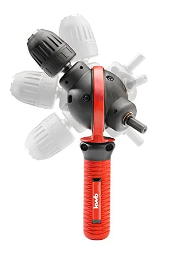 kwb Winkelbohr-Aufsatz, kompakter Winkel-Bohrer mit 360 Grad Bohrkopf, schwarz