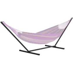 Outsunny Hängemattengestell - Flexibel und Wetterfest - Hängemattengestell aus pulverbeschichtetem Metall, ideal für drinnen und draußen. Einfacher Aufbau für entspanntes Relaxen ohne Bohren oder feste Montage.