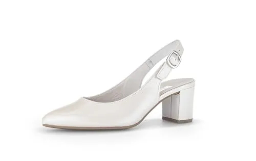 Gabor Slingpumps - Elegante off-white Pumps - Slingpumps in Größe 38.5 mit 6 cm Absatzhöhe, aus hochwertigem Glattleder für einen klassischen Look. Ideal für elegante Anlässe und den Alltag.
