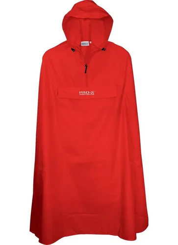 PRO-X Elements Unisex Paso Poncho, Rot, XL-XXL EU - Funktionsjacke für Radfahrer, wasserdicht und winddicht mit 5.000 mm Wassersäule, idealer Schutz bis zum Knie und ausgestattet mit reflektierenden Elementen für mehr Sicherheit.