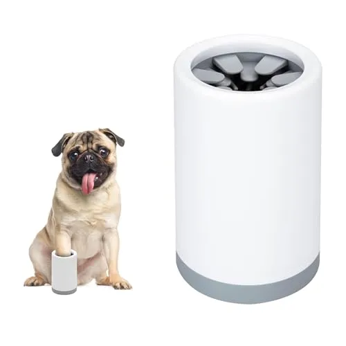 VireEyU Pfotenreiniger für Hunde aus Silikon Tragbarer Hundepfote Reiniger Fuß Reinigungsbürste für Mittel Und kleiner Hunde für Haustier Massage Pflege Schmutzige Klauen（grau）