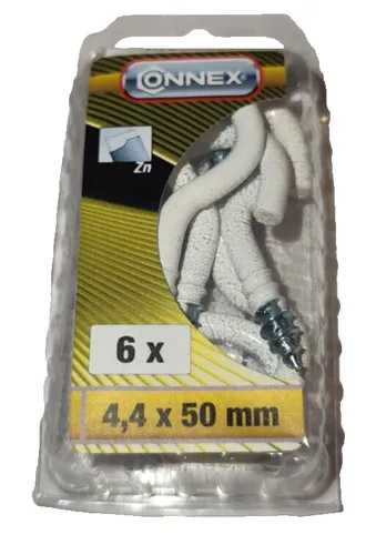 Schraubhaken gebogen 4,4x50 mm verzinkt weiß 6 stück Wandhaken Haken