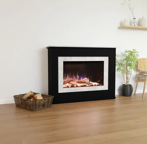 Glow Fire Elektrokamin 'PR6' | LED Standkamin in Schwarz mit Heizung 1500 W - Realistisches LED Kaminfeuer mit individueller Flammenfarbe und Heizfunktion. Der elegante Kamin sorgt für gemütliche Wärme und kann einfach per Fernbedienung gesteuert werden. Perfekt für stimmungsvolle Abende!