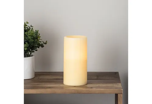 Lights4fun LED-Kerze LED Kerze Echtwachs Batterie 20cm