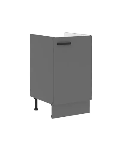 Küche Nessa Spülenunterschrank 50 Anthrazit - Küchenzeilen, passgenau für das Küchenmodell NESSA mit höhenverstellbaren Stellfüßen für optimale Anpassung an unebene Böden.