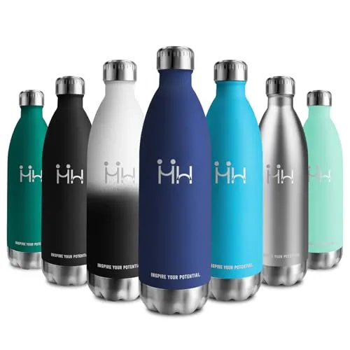 Thermoskanne 1L, Metall Thermosflasche Doppelwandig, Kohlensäure Geeignet, Edelstahl Trinkflasche BPA-Frei, Isolierflasche für Camping, Kinder, Fitness, Sprudel, Sport, Reisen, Jungs, Mädchen
