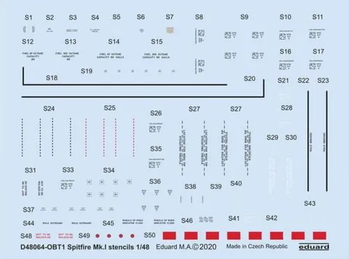 Spitfire Mk. I stencils