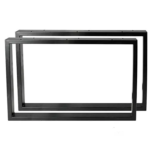 Montixx® 2X (1 Paar) Quadrat-Couchtisch & Tischkufen Bank Tischuntergestell B 80cm x H 40cm schwarz Eisen Pulverbeschichtet