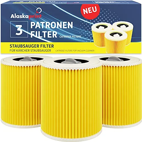 3x Filter für Kärcher Staubsauger, kompatibel mit Kärcher WD3 Filter, Premium WD2 WD 3 WD1 MV3 MV2 NT KNT K A SE VC ersetzt 6.414-552.0, 6.414-772.0, 6.414-547.0 für Allergiker