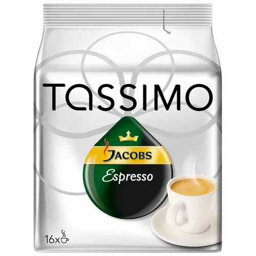 TASSIMO JACOBS Espresso Kaffee KAPSEL 16 T-DISCS - Kaffeekapseln für Tassimo mit intensivem, herzhaftem Espresso-Geschmack. Ideal für Kaffeeliebhaber, die Qualität und Komfort schätzen.