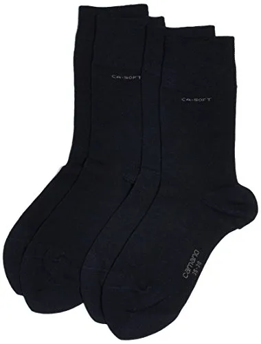 Camano Unisex 2er Pack einfarbige Socken mit verstärkten Zehen und Fersen Damen & Herren Strümpfe, Blau, 35/38 (Herstellergröße: 35/38)
