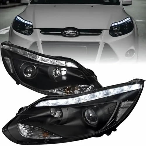 Scheinwerfer Set LED Standlichtleiste Schwarz für Ford Focus MK3 2011–2014