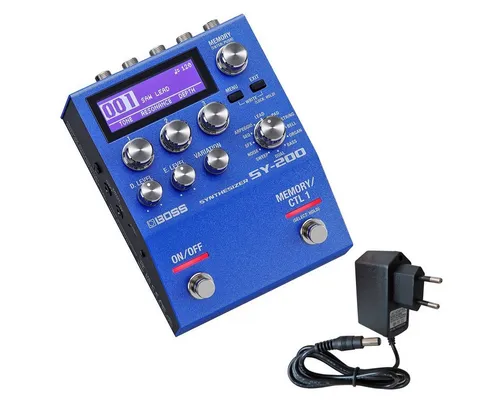 Boss SY-200 E-Gitarren Synthesizer Effektgerät mit Netzteil - Innovatives Effektgerät für Gitarre und Bass mit 171 Sounds in 12 Kategorien, latenzfreier Performance und benutzerfreundlicher Steuerung. Integrierbar in jedes Setup für kreative Klanggestaltung.