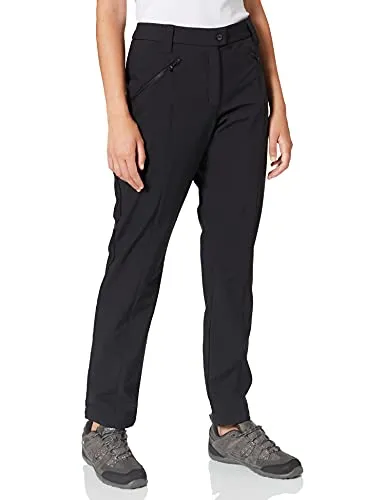 CMP Woman Long Pant nero (U901) 34 - Damen Wanderhose aus komfortablem Softshell, mit Fleece-Innenschicht für Wärme und Atmungsaktivität. Ideal für Outdoor-Abenteuer mit 2 Reißverschlusstaschen und elastischem Bund.