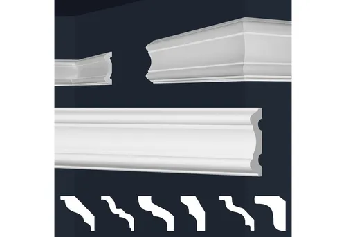 marbet design Stuckleiste E-30, 50 Meter - Elegante Wandleisten aus XPS Styropor - Deckenleisten aus hochwertigem XPS Styropor, feuchtigkeitsbeständig und einfach zu montieren. Verleihen Sie Ihrem Raum mit diesen eleganten Stuckleisten einen zeitlosen Look.
