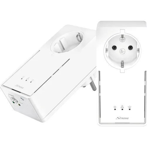 Strong Powerline 2000 KIT - Powerline Adapter mit 2000 Mbit/s, ideal für schnelle Internetverbindungen über das Stromnetz und bietet eine Reichweite von bis zu 300 m.