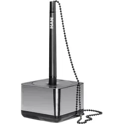 HAN Kugelschreiber i-LINE 27651-88 - Einweg-Kugelschreiber in Chrom und Schwarz, elegantes Design für stilvolles Schreiben