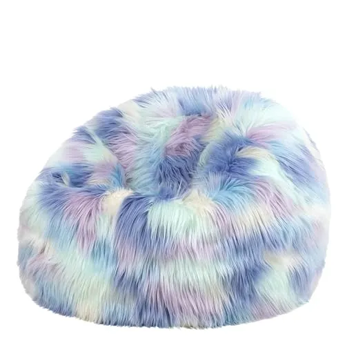 Icon Kenai Kunstfell Sitzsack Kinder, Unicorn - Sitzsäcke fürs Kinderzimmer; Flauschiger Kunstpelzstoff sorgt für höchsten Komfort und ein stilvolles Design, ideal zum Entspannen und Spielen.