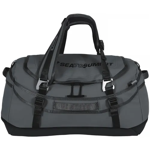 Sea to Summit Duffle Bag Charcoal 45L - Reisetasche mit 45L Volumen, multifunktionale Tragemöglichkeiten als Rucksack, Schulter- oder Handtasche. Robuste, wasserdichte Konstruktion schützt deine Ausrüstung optimal.