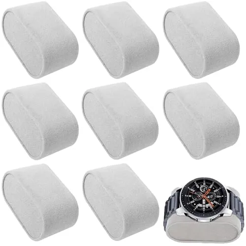Bessy shop Armband Uhrenkissen,8PCS Uhr Display Kissen Boxen Kissen Uhrenhalter, weiche Faux Samt Armbanduhr Display Pad Schmuck Display Stand Kissen für Uhren Armbänder und Anderen Schmuck (Grau)