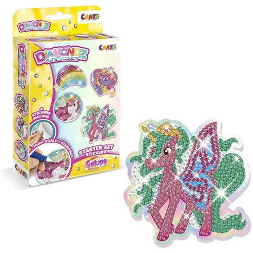 Craze DIAMONDZ Starter Set Stickers Galupy Unicorn - Diamond Painting Kinder Aufkleber Set, DIY Diam (56677)