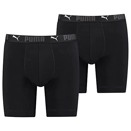 PUMA MEN SPORT COTTON LONG BOXERS 2P - Boxer anliegend, aus hochwertiger Baumwolle für ultimativen Komfort und mit stylischem Markenschriftzug im Bund.