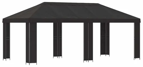 vidaXL Garten Pavillon 6 x 3 m Anthrazit - Modischer Gartenpavillon in Anthrazit für stilvolle Outdoor-Events. Robuste Konstruktion aus Polyester und Stahl sorgt für Langlebigkeit und Sicherheit. Ideal für Sommerfeiern und entspannte Stunden im Freien.