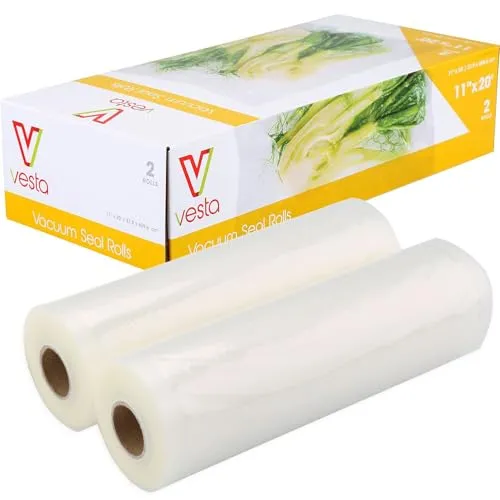 Vesta Precision Vakuumierrollen – Klar und geprägt – BPA-, blei- und phthalatfrei – 2 Rollen pro Karton (28x600 cm)