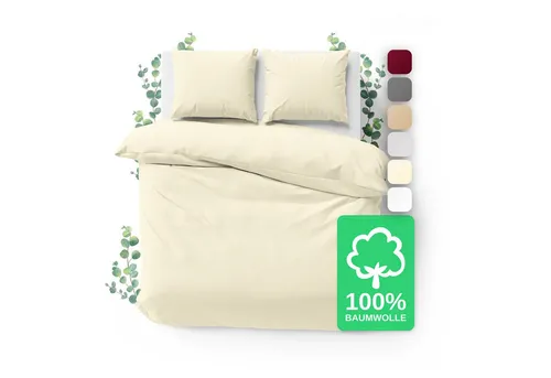 Jacobson Bettwäsche Set - 100% Baumwolle, Perkal, 3 teilig, Erhältlich in den Größen 135x200, 155x220, 200x200, 200x220, 240x220