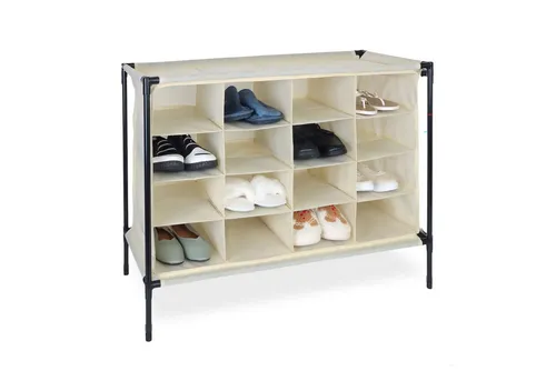 relaxdays Schuhregal Camping-Schuhregal 16 Fächer, Beige