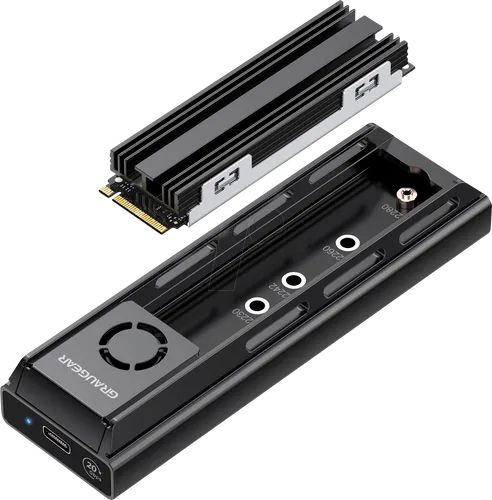 GRAUGEAR 20Gbit/s Dockingstation für M.2 NVMe & SATA SSD - Dockingstation für Festplatten mit ultraschneller 20 Gbit/s Datenübertragung, werkzeuglosem Design und effizienter Kühlung für stabile Leistung.