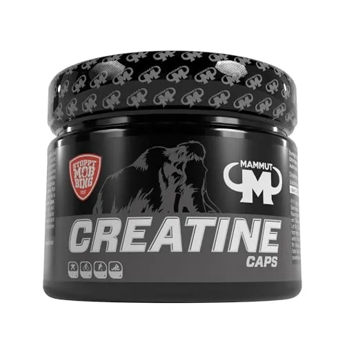 Mammut Nutrition Creatine Caps 240 Stück - Effektive Muskelunterstützung - Protein Shakes & Muskelaufbau - 3,5 g Creatine Monohydrat pro Portion für optimale Fitness- und Sportleistung, ideal dosierbar mit 240 Kapseln.