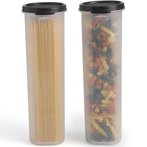 SIGNORA WARE luftdichte Aufbewahrungsboxen mit Deckel für Spaghetti und andere Lebensmittel aus BPA-Freiem Plastik - 2 Stück - Hochwertige transparente Küchen Vorratsdosen - To-Go Snackbox